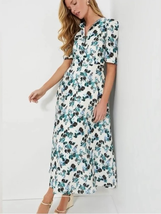 Tuckernuck Dresses & Skirts - Small Tuckernuck Blue Blooms Linen Midi Dress